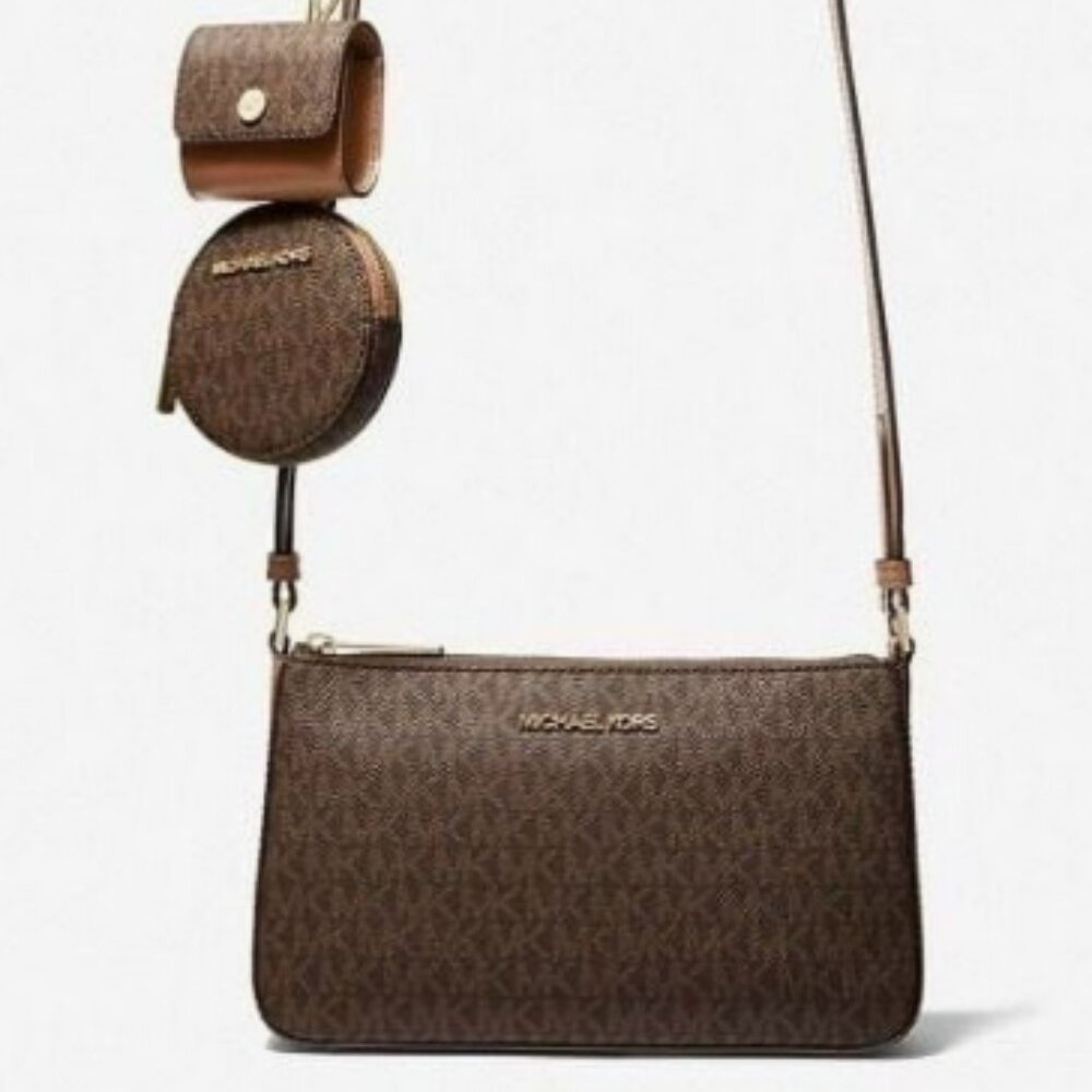Michael Kors Brown PVC Crossbody Handbag w/ Tech Pouch Women’s Bag